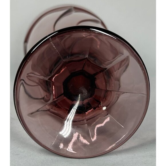 VTG 1 Noritake SWEET SWIRL Cranberry Plum Colored Goblet Glass 7 3/8" - Picture 4 of 4